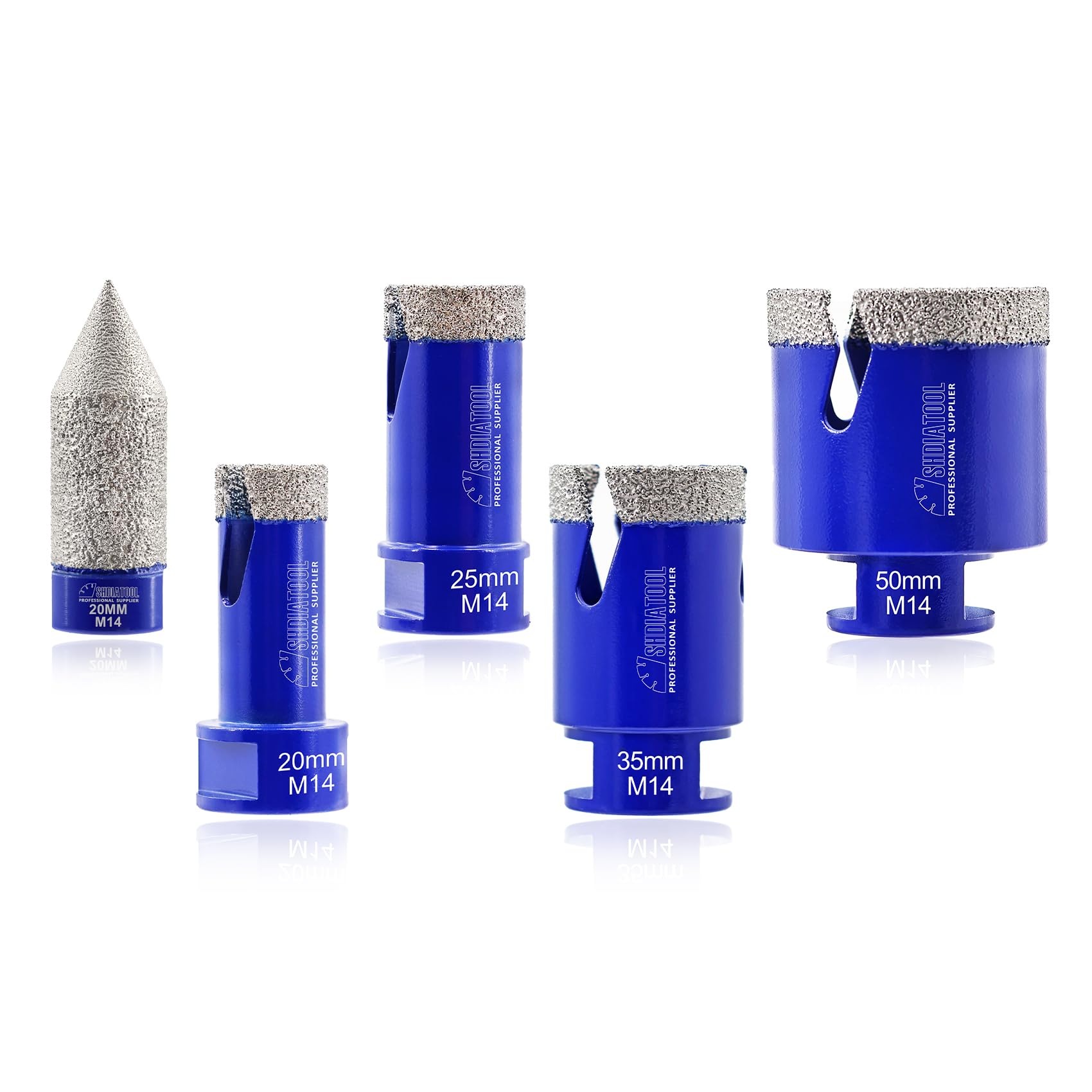Diamond Tile Drill Bit Diamond Hole Saw Drill Bit - M14 for Tile Porcelain Ceramic Marble Granite Drill Holes, for Angle Grinders, 20/25/35/50mm and 2-35mm Chamfer Milling Bits โ image 1