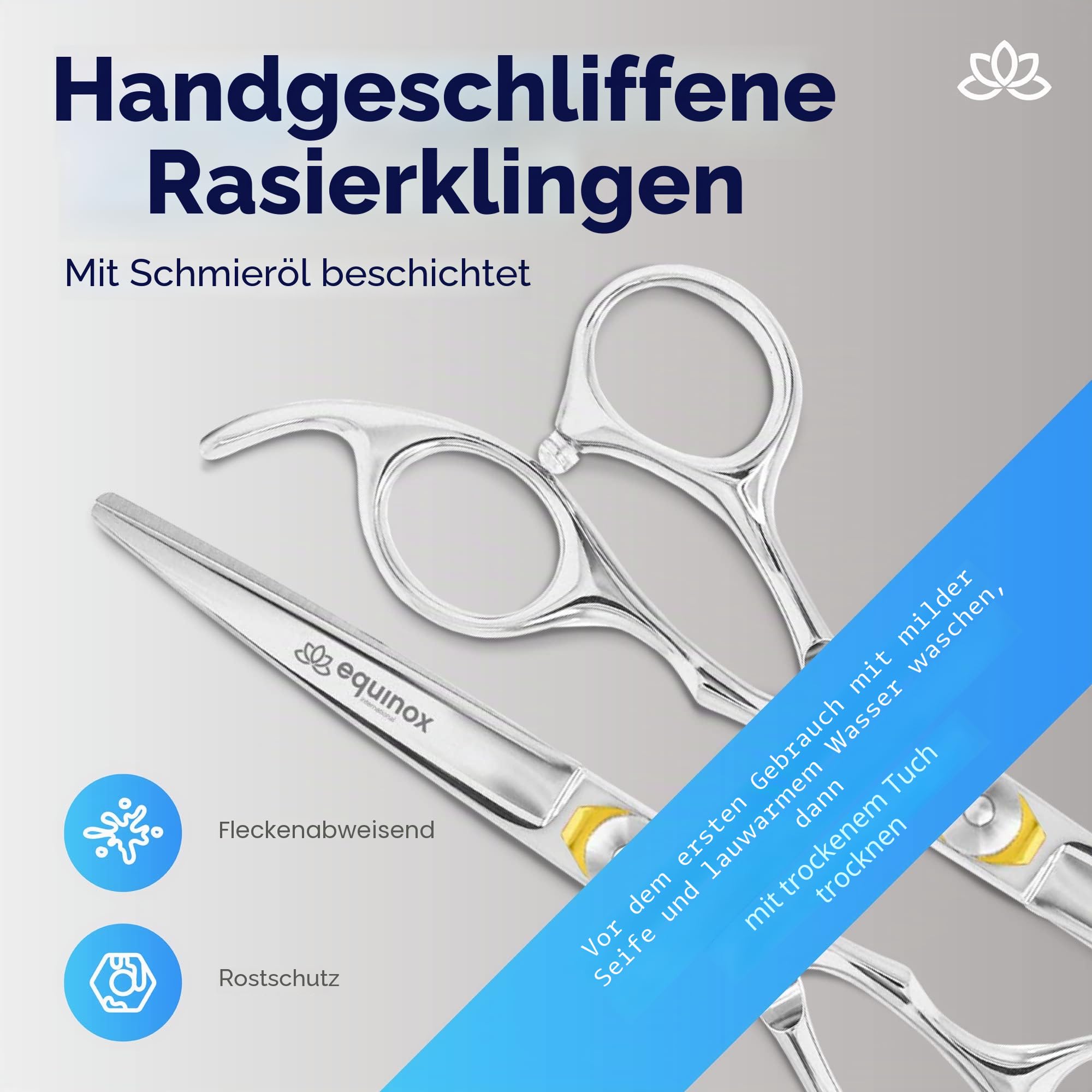 Equinox International Professional Rasierer aus der Edge Serie, Schneide in Friseurqualität, 16,5 cm Gesamtlänge, mit Feineinstellung durch Spannschraube, aus japanischem Edelstahl