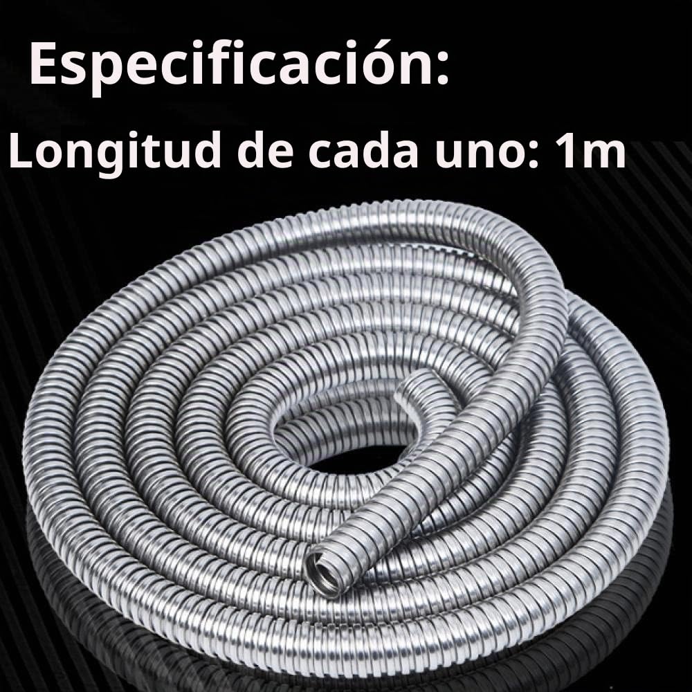Manguera de metal de acero inoxidable, tubo de roscado corrugado, carcasa de alambre, tubo de protección de alambre-25mm * 1m