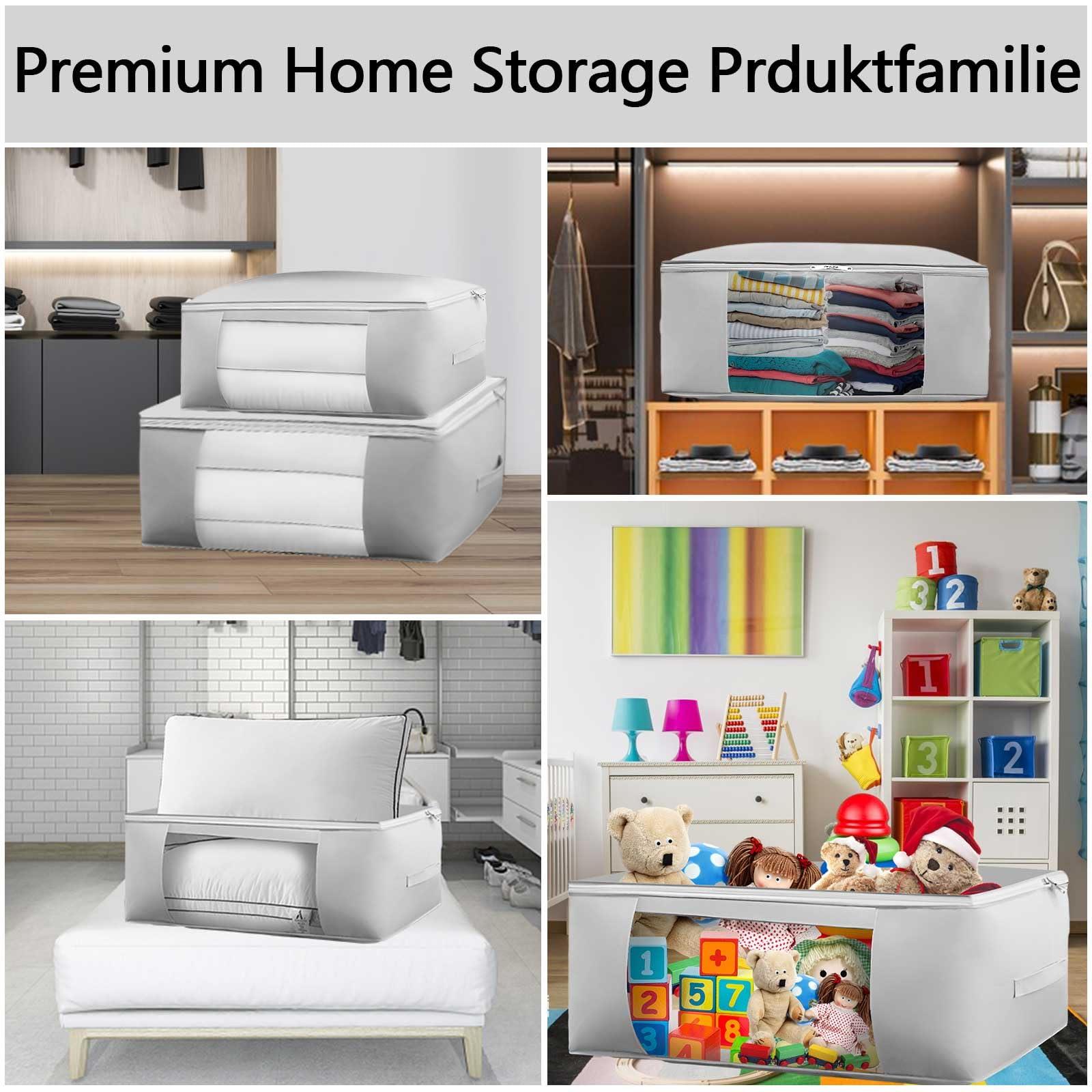 3 Scatole Organizzatrici Armadio Pieghevoli - Salvaspazio, 57x40x22cm, Materiale PEVA - Foto 9