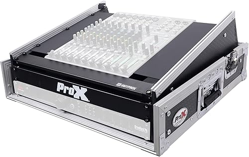 Artist Unknown ProX Cases T-2MRSS 2 Space Amp 10 Slanted Top 2U 10U Mixer DJ Combo Rack Mount Flight Case Negro, Negro -, Estuches