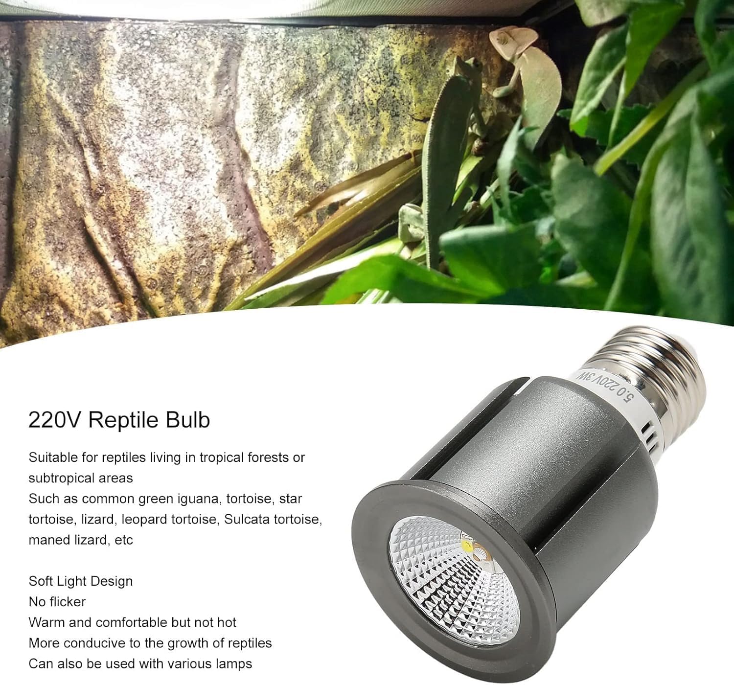 Reptiel Warmtelamp Gloeilamp, Uva Uvb Led 3 In 1 Vervanging Reptiel Koesteren Gloeilamp Koesteren Spot Daglicht Warmtelamp Voor Schildpadden Hagedissen 220V (Nd-30 5.0 Reptiel Warmtelamp Gloeilamp, Uva Uvb Led 3 In 1 Vervanging Reptiel Koesteren Gloeilamp Koesteren Spot Daglicht Warmtelamp Voor Schildpadden Hagedissen 220V (Nd-30 5.0