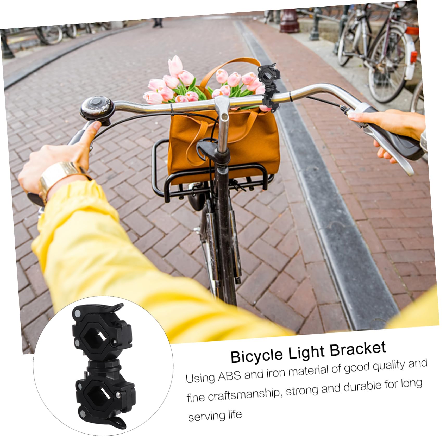 Mikinona 1 Set Rotatable Bike Light Bracket Flashlight Holder for Night Riding Front Lamp Mount for Bicycles Stylish Design for Cyclists