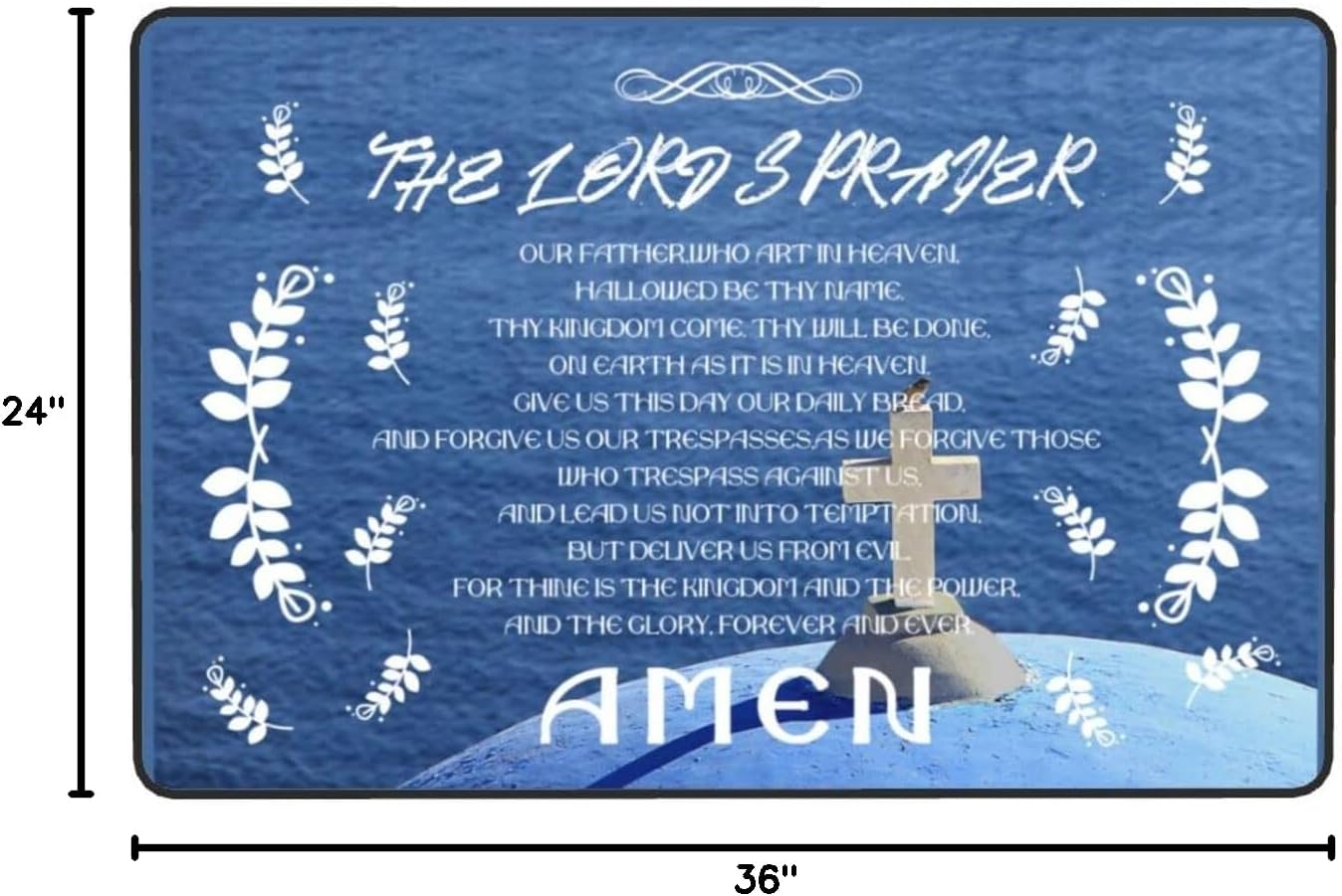 Vivacite Prayer Mat Christian Gifts for Women Men Faith Religious Spiritual Gifts for Women Prayer Rug with Bible Verse Christian Decor Area Rug for Pray Scripture The Lord's Prayer, 36"X24"