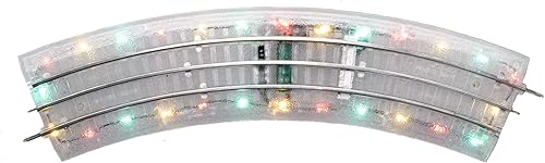 Miniatura 10 de Lionel Indicador O eléctrico FasTrack iluminado, pista recta de 10 pulgadas, paquete de 4