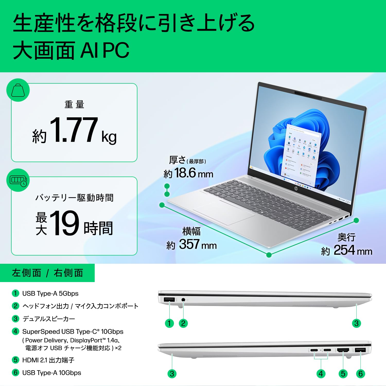 Amazon.co.jp: HP ノートパソコン OmniBook 5 16-af 16.0インチ IPS