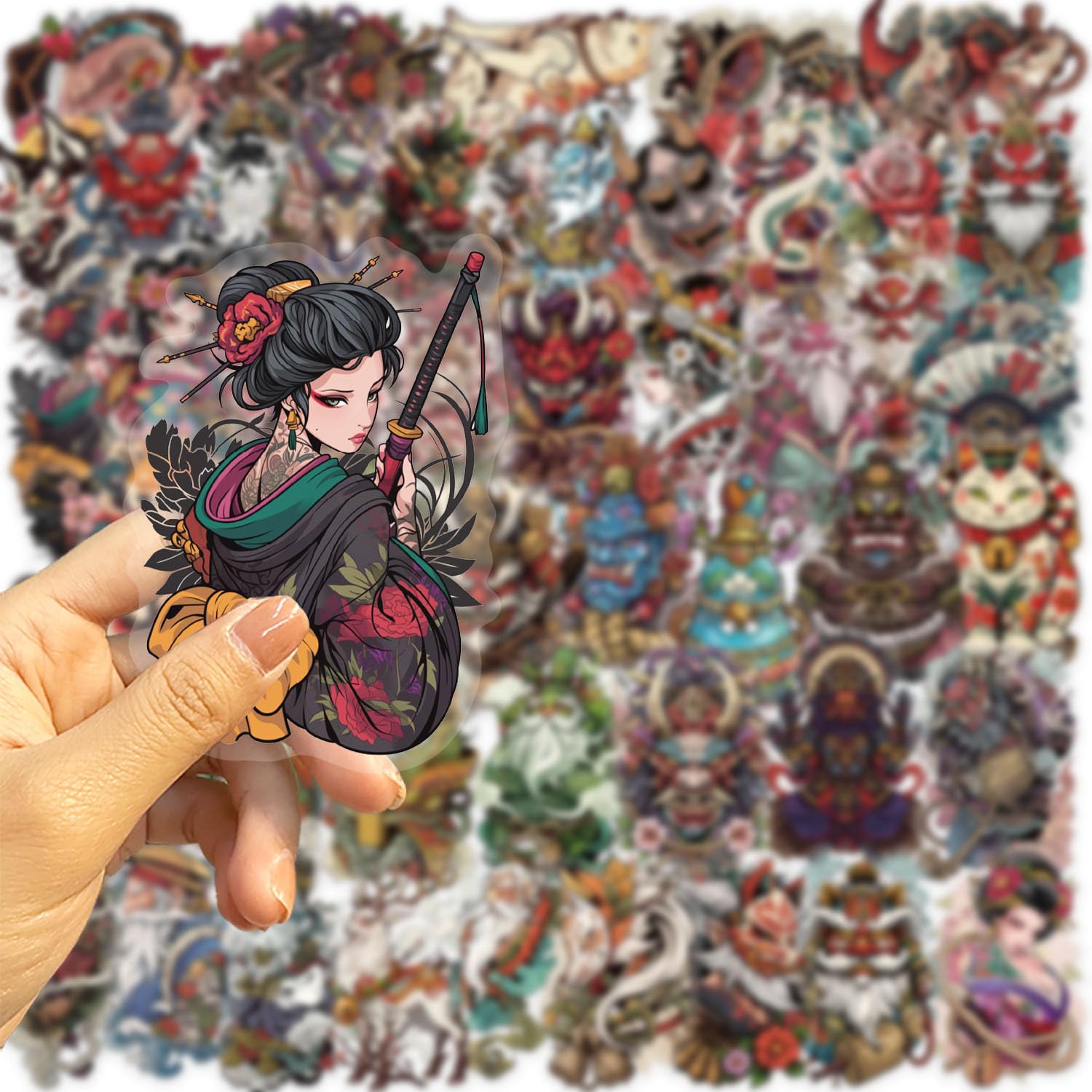 Amazon | 和彫り 鬼の面 四天王 侍 芸妓 芸者 芸子 舞子 入れ墨 和風