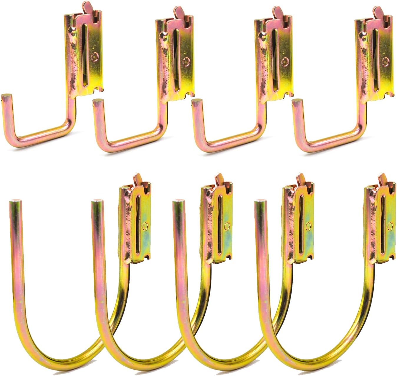 8 Pack E-Track J Hooks, Heavy Duty Accessories for Cargo Tie Down Systems in Trucks, Trailers, Vans - Spring Fitting Attachments