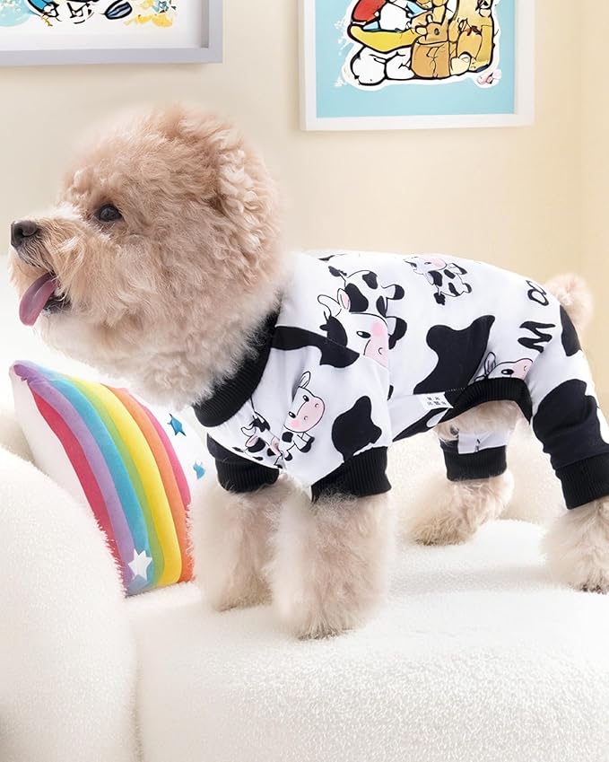 Pijama para Perro XPUDAC Suave y Elástica con Estampado de Vaca miniatura 4