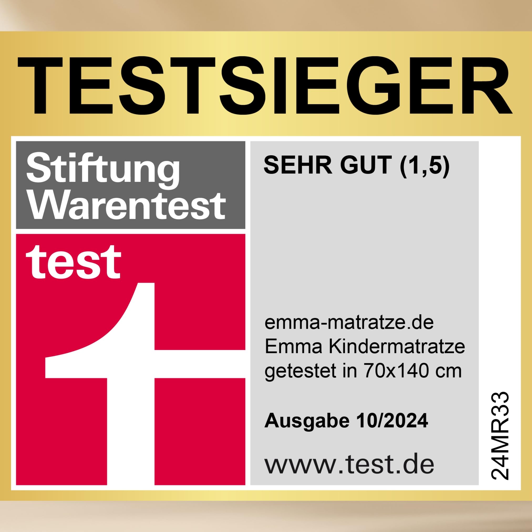Emma Classic Kindermatratze 70x140 cm – Testsieger – Beste Matratze im Test (Stiftung Warentest) – Atmungsaktiv, Oeko-TEX® Zertifiziert, Waschbar – Für Babybett & Kinderbett