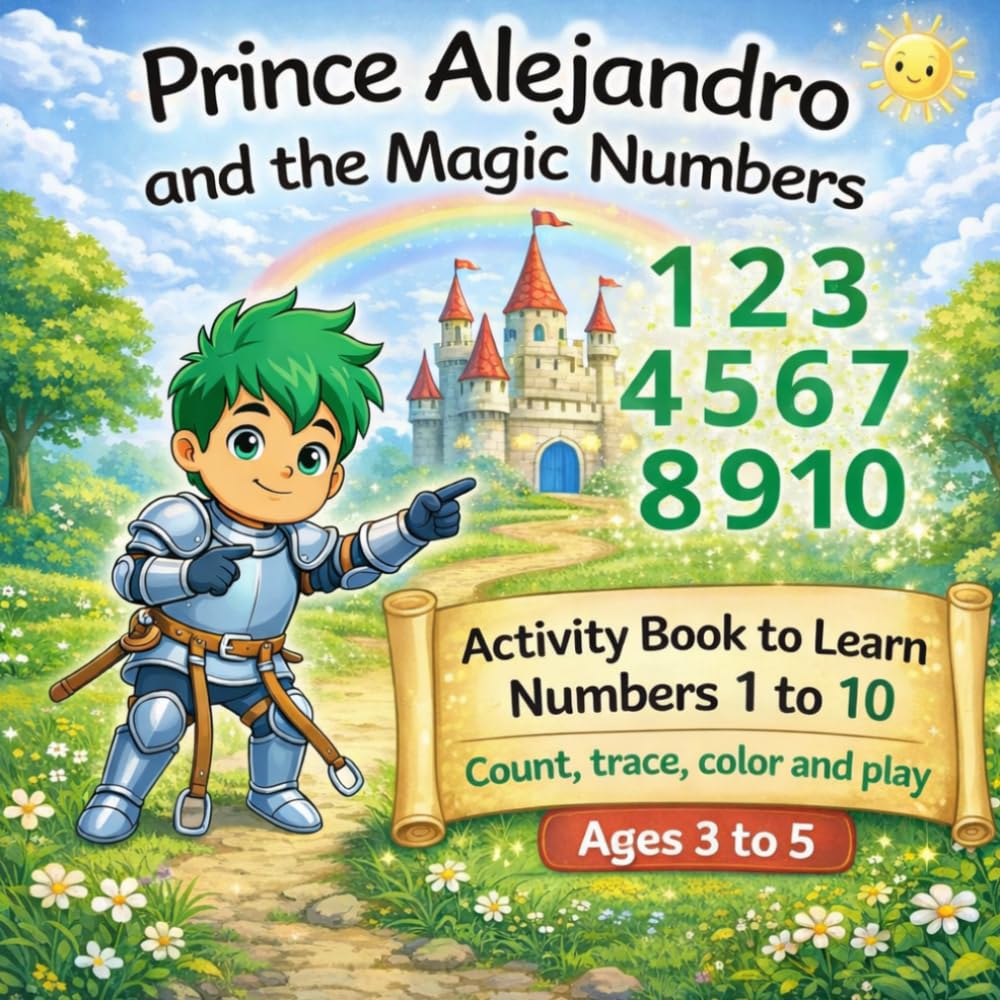 Prince Alejandro and the Magic Numbers: Activity Book to Learn Numbers 1-10 | Counting, Tracing, Coloring & Games for Kids Ages 3-5 (The Magical World of Princesses and Princes)