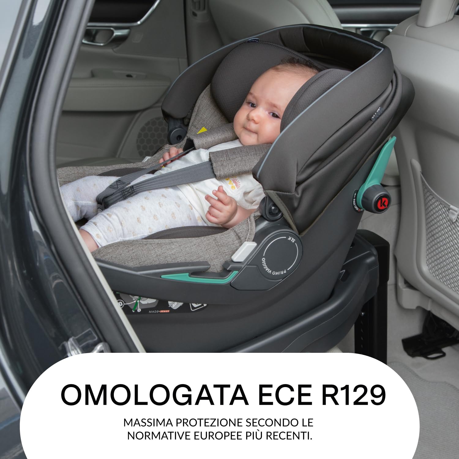 Peg Perego Base i-Size - Base per Seggiolino Auto con Connettori ISOFIX, Omologata ECE R 129 per Seggiolini Primo Viaggio Lounge, Viaggio FF105 e Primo Viaggio SLK, Installazione Facile e Sicura
