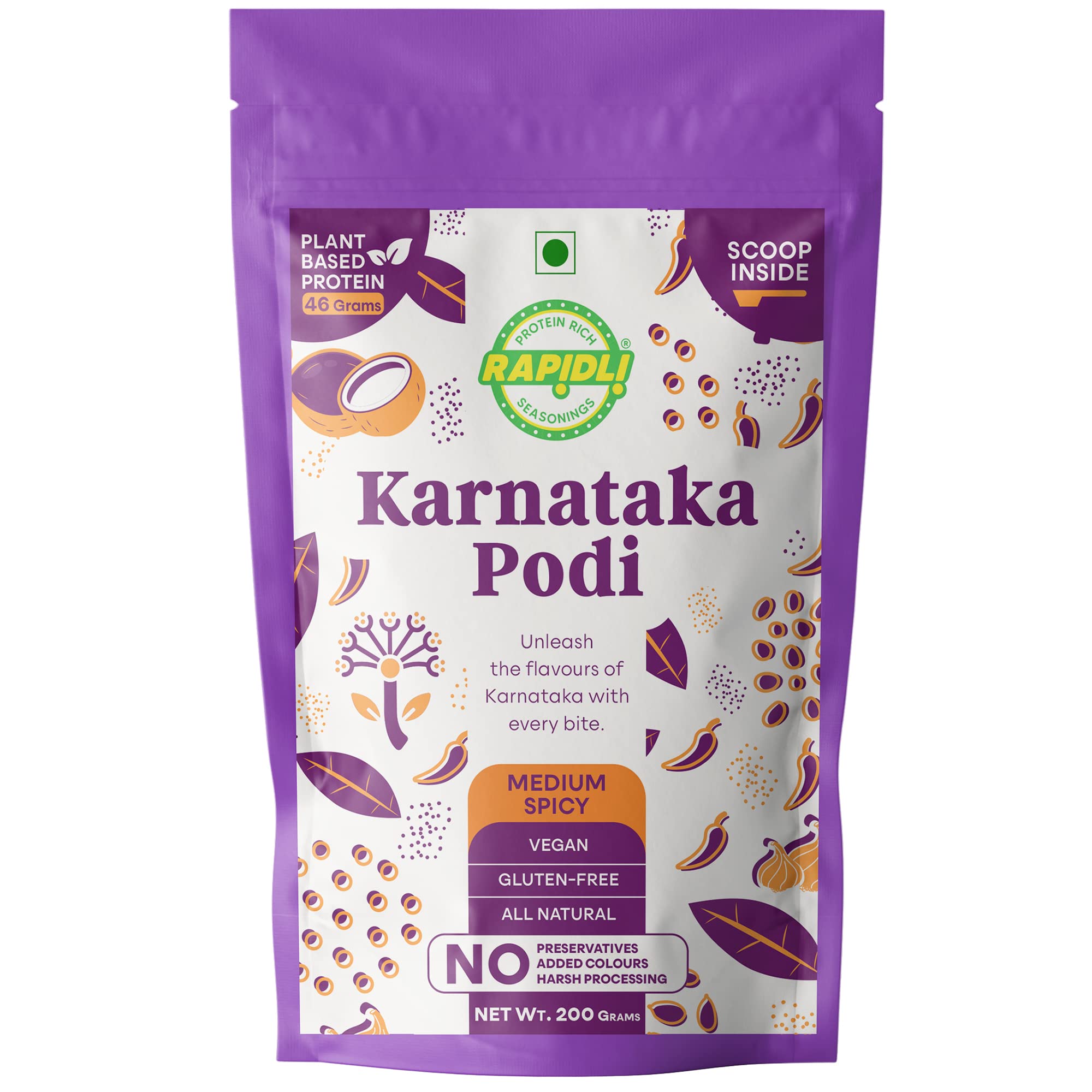 Rapidli Karnataka Podi (Gunpowder Masala), 200 gm - Medium Spicy, contains Garlic & Coconut (B09YQ718Q9) Amazon Price History, Amazon Price Tracker