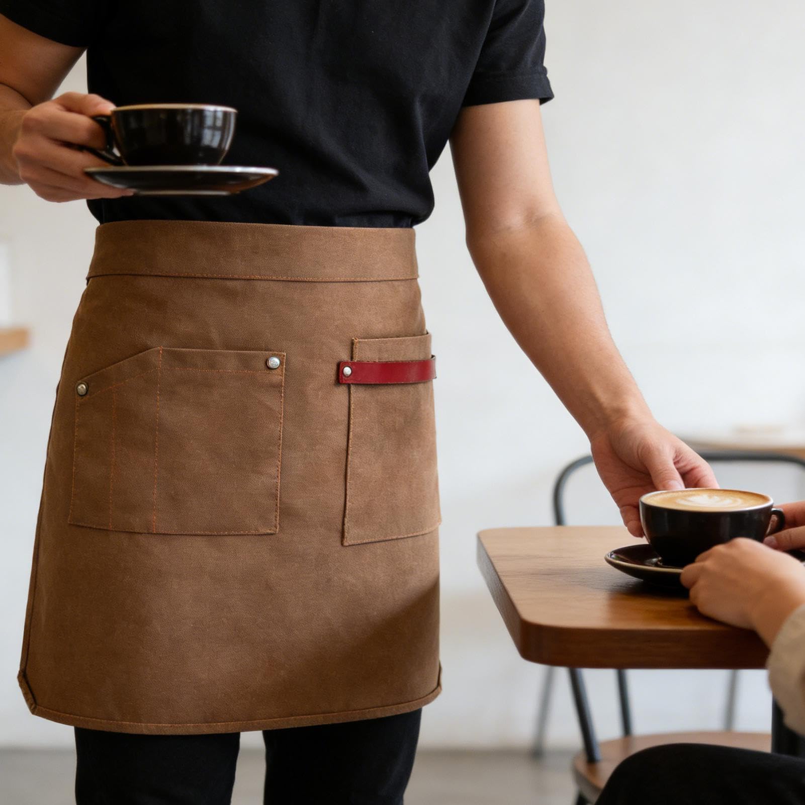 Tablier avec poches, ustensiles de travail et nettoyage pour service | Tablier de taille avec poches pour cuisine, maison, café, restaurant, appartement, maison de campagne, serveurs, serveuses