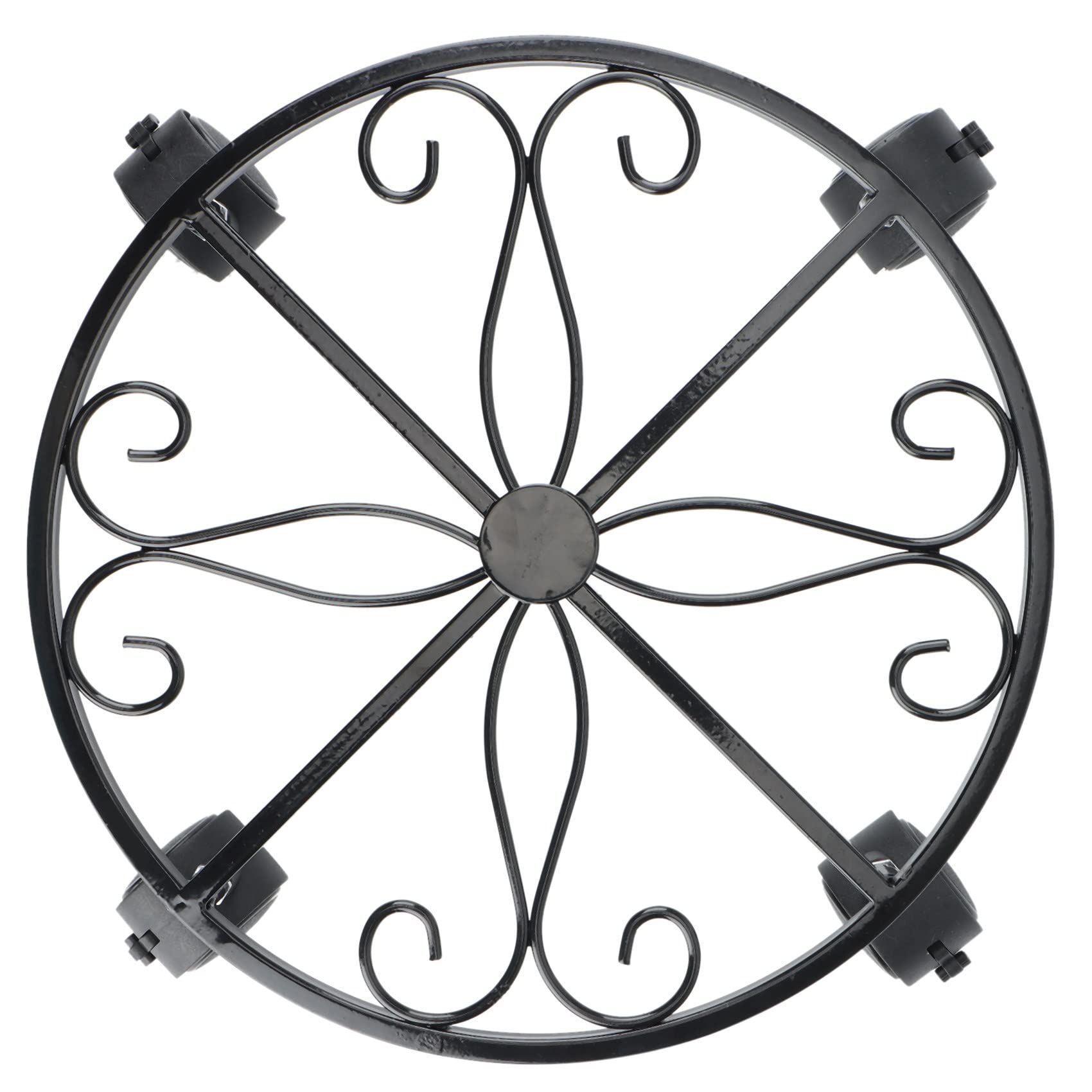 Myingaou Black Plant Caddy With Wheels Rolling Plant Stand, Heavy Duty Iron Garden Flower Pot, Potted Plant Dolly With Locking A