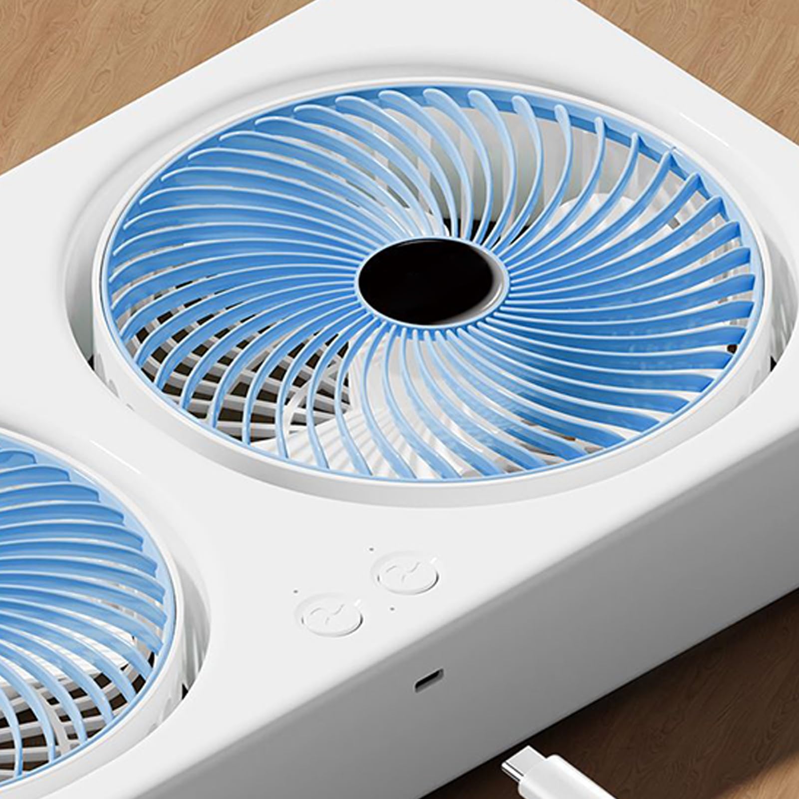 Schreibtischventilator,Luftkühler Mit Doppelkopf-Design & Tragbar - USB-Aufladbarer Leiser Ventilator Mit Aufhängefunktion Für Camping, Reisen, Zelt, Büro, Fitnessraum & Kinderzimmer