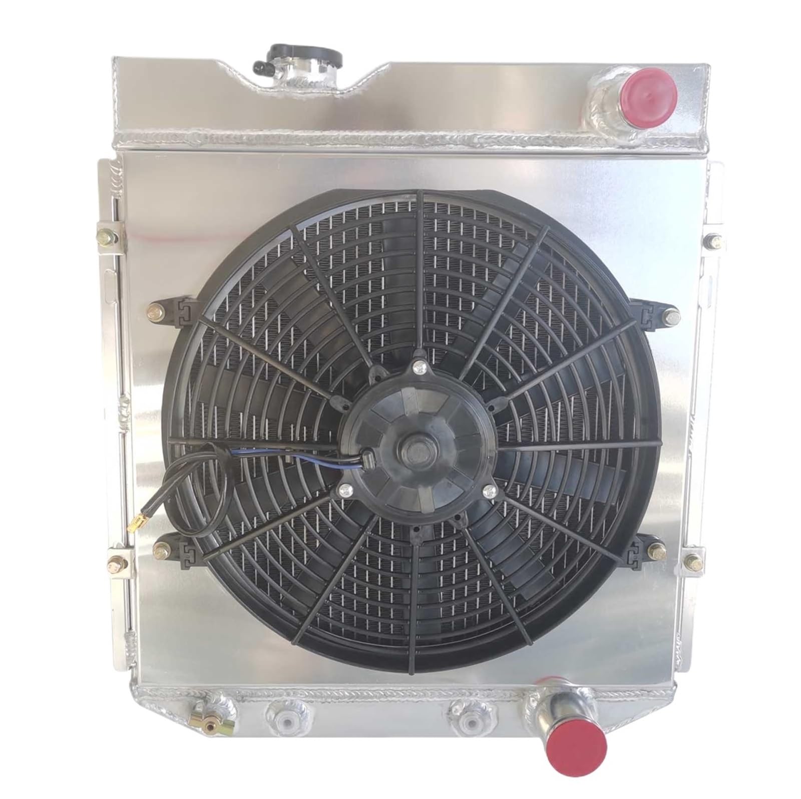 C4AE8005G2 3 Row Radiator + Fan Shroud For 1960-1966 AT 130 C4DE8005C C4DE8005G C4DE8005L C4ZE8005B