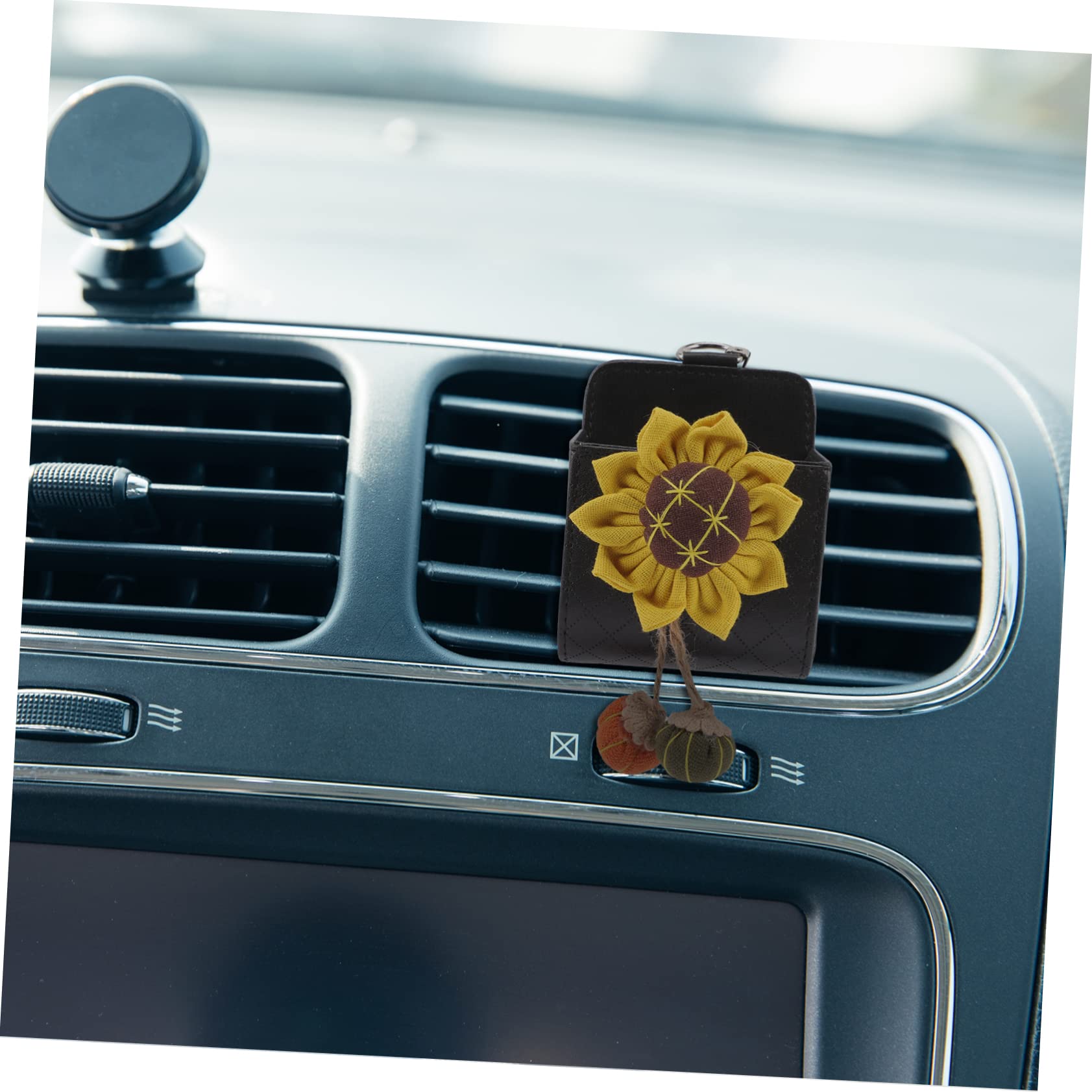 ULTECHNOVO 4 Pezzi Supporto per Telefono da Auto Supporto per Occhiali da Sole in Pelle per Auto Porta Carte