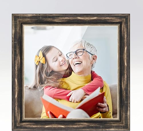 Miniatura 4 de Marco de fotos de madera real plateada de 33 x 33 pulgadas de ancho de 1.5 pulgadas Profundidad del marco interior de 0.5 pulgadas Marco de fotos