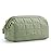 BAGSMART Makeup Bag Travel Cosmetic Bag, Puffy Padded Make Up Bags for Women Makeup Organizer Case, Wide-open Pouch Purse Travel Essentials Toiletries Accessories Brushes, Mossy Green