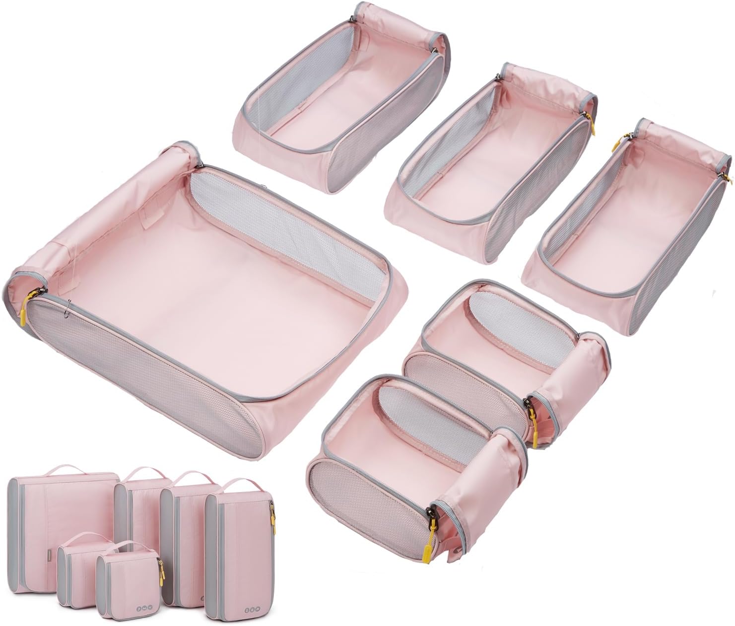 BAGSMART Keep Shape Packing Cubes for Travel, 6 Set Travel Cubes for Packing, Lightweight Suitcase Organizer Bags Set for Travel Essentials