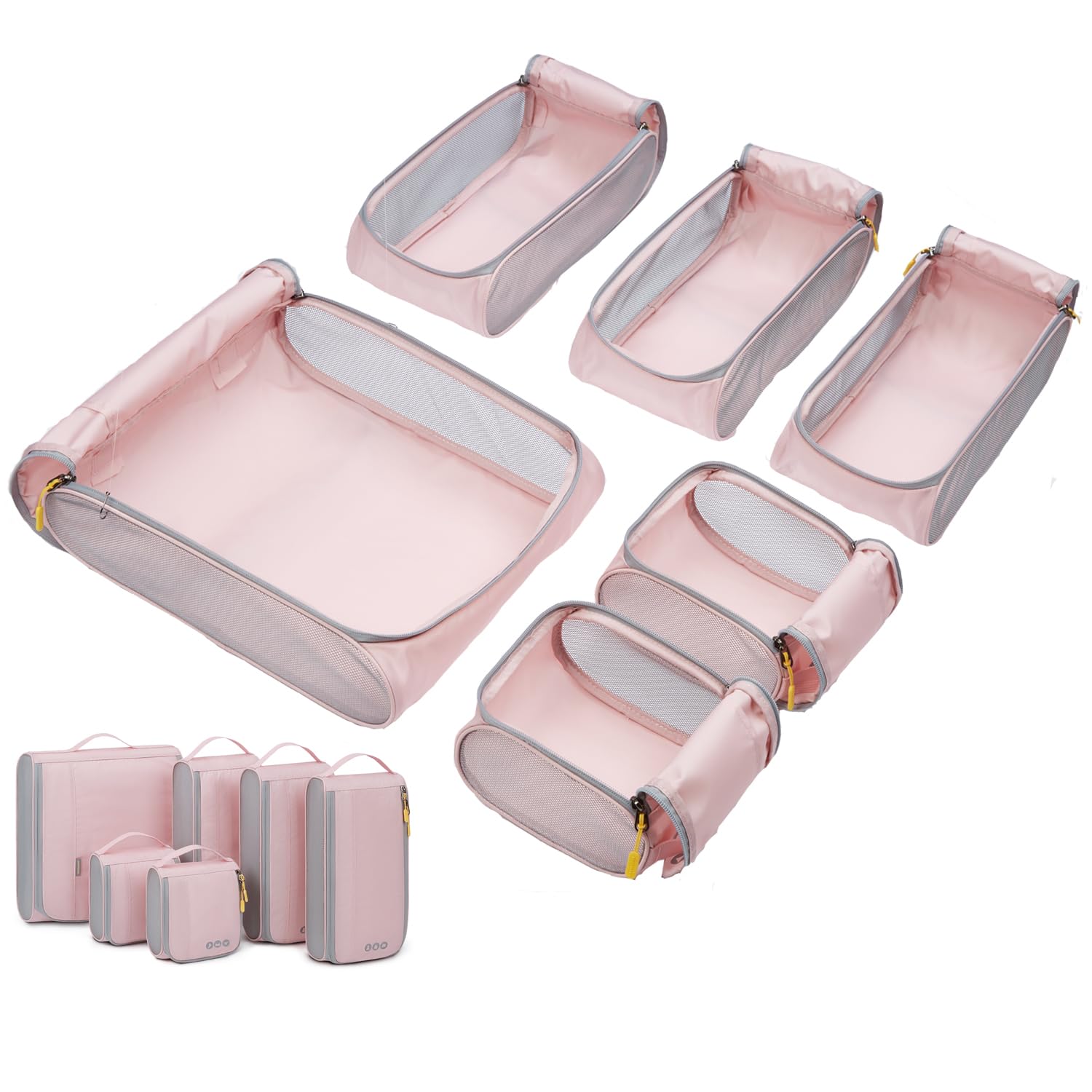BAGSMARTKeep Shape Packing Cubes for Travel, 6 Set Travel Cubes for Packing, Lightweight Suitcase Organizer Bags Set for Travel Essentials
