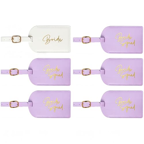 LADY&HOME Bridesmaid Luggage Tags Set of 6 for Bachelorette Trip,
