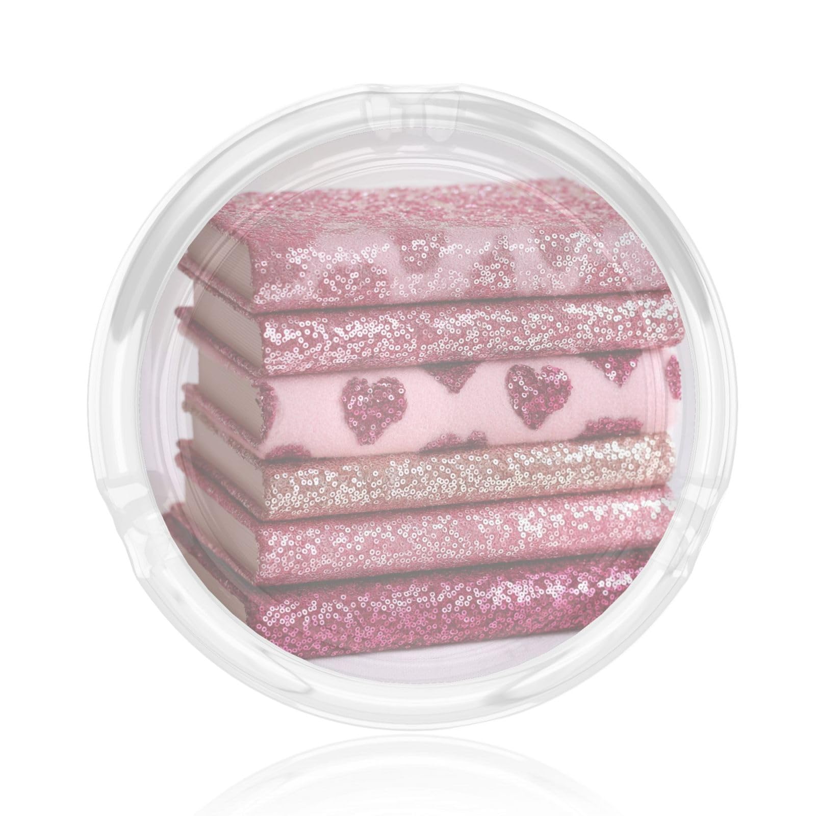 Red Pink Coquette Sequins Book Stack Glass Ashtray For Cigarettes Ash Trays Case For Home Office Decor