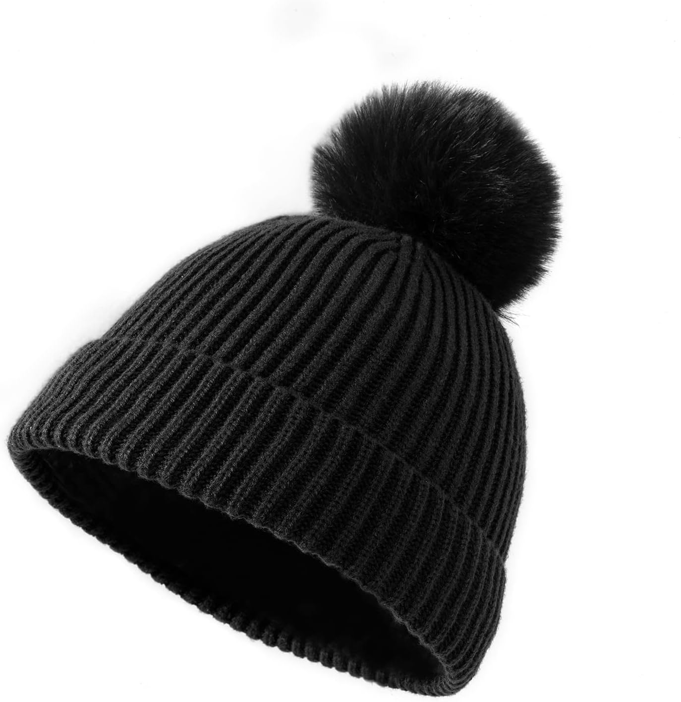 Lallier 3Pcs Kids Hat Scarf and Snow Gloves Set, Winter Knit Warm Soft Pom-Pom Beanie Outdoor for Boys Girls and Toddlers - Image 2