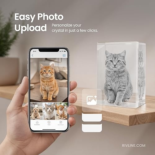 Miniatura 6 de Foto de cristal 3D  Regalos de imagen personalizados  Recuerdo único para aniversario, memorial, boda y día de la madre  Marco de fotos de cristal