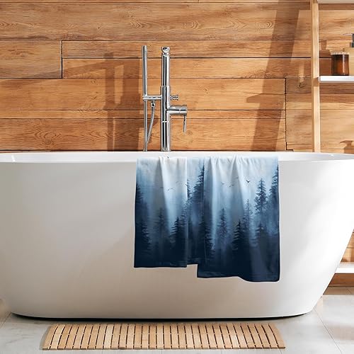 Miniatura 7 de Blue Misty Forest - Juego de 2 toallas de mano de montaña natural suave para cara de invitados, toalla de cocina, toallas de cocina, spa, hogar,