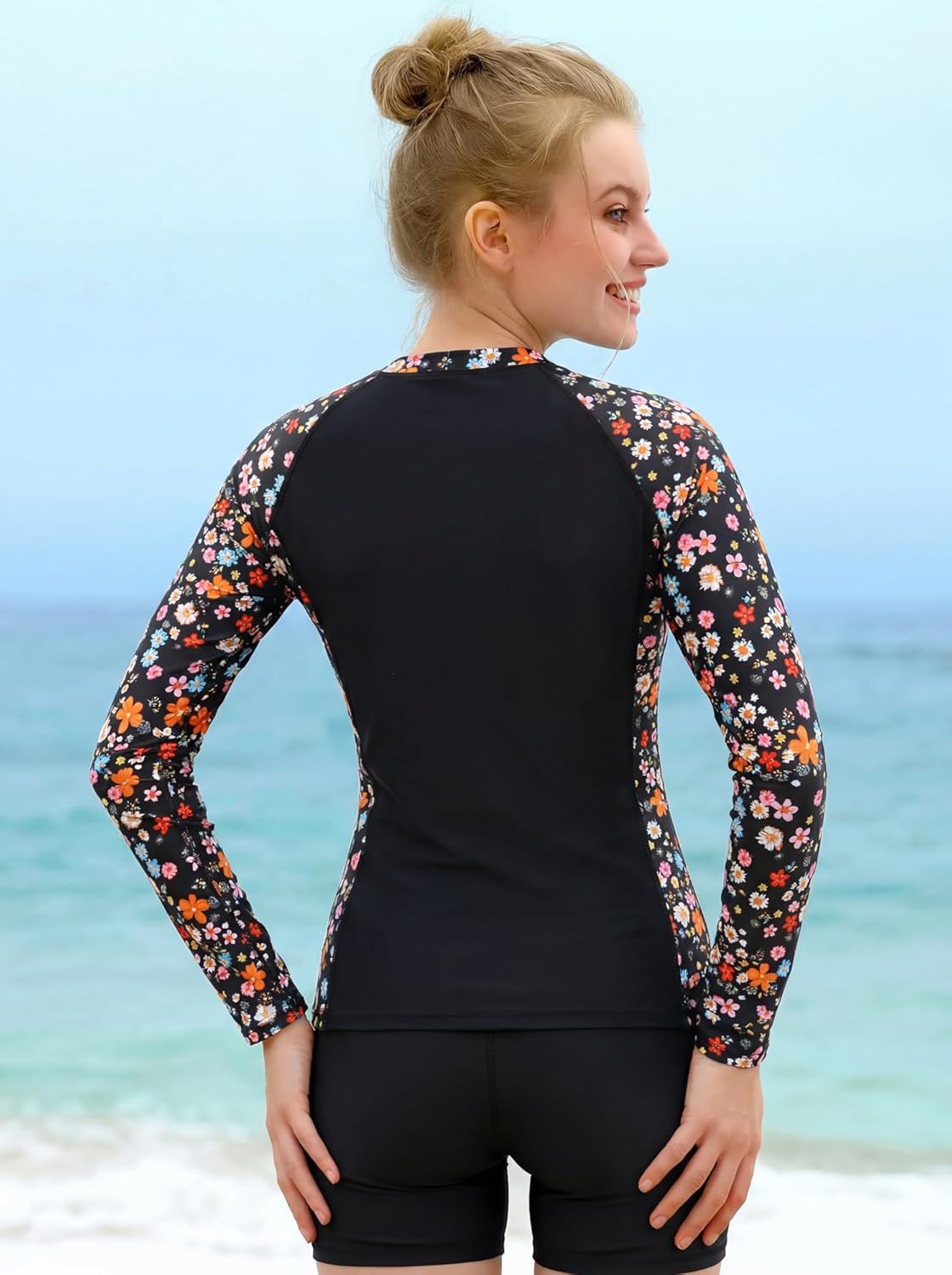 JACK SMITH Women's 3 Piece Long Sleeve Rash Guard Swimsuits Zip Front Bathing Suit Tankini Swimsuits UPF 50