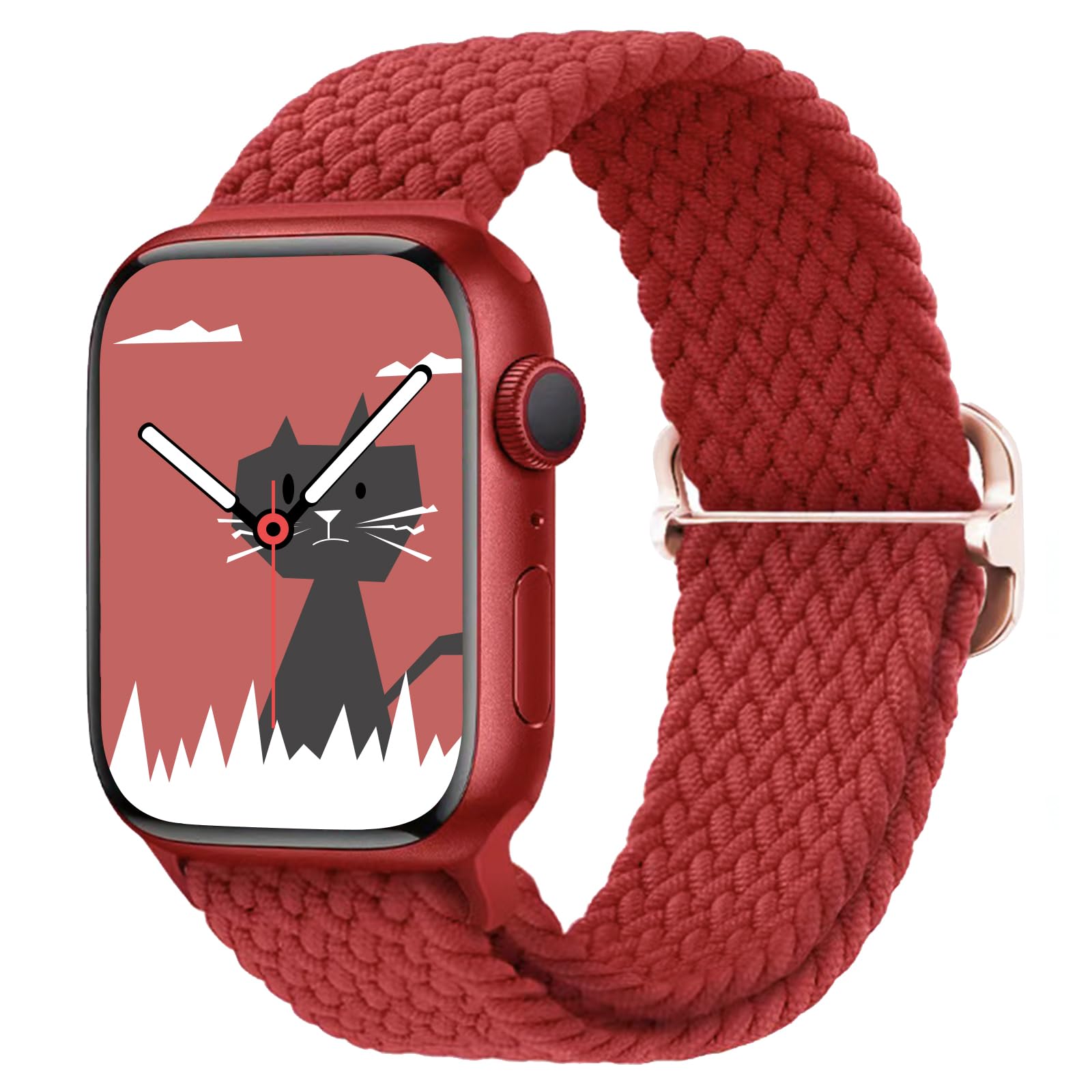 Yaber Stretchy Braided Solo Loop Compatible with Apple Watch Band 38mm 40mm 41mm 42mm 44mm 45mm 49mm for Women Men, Adjust...