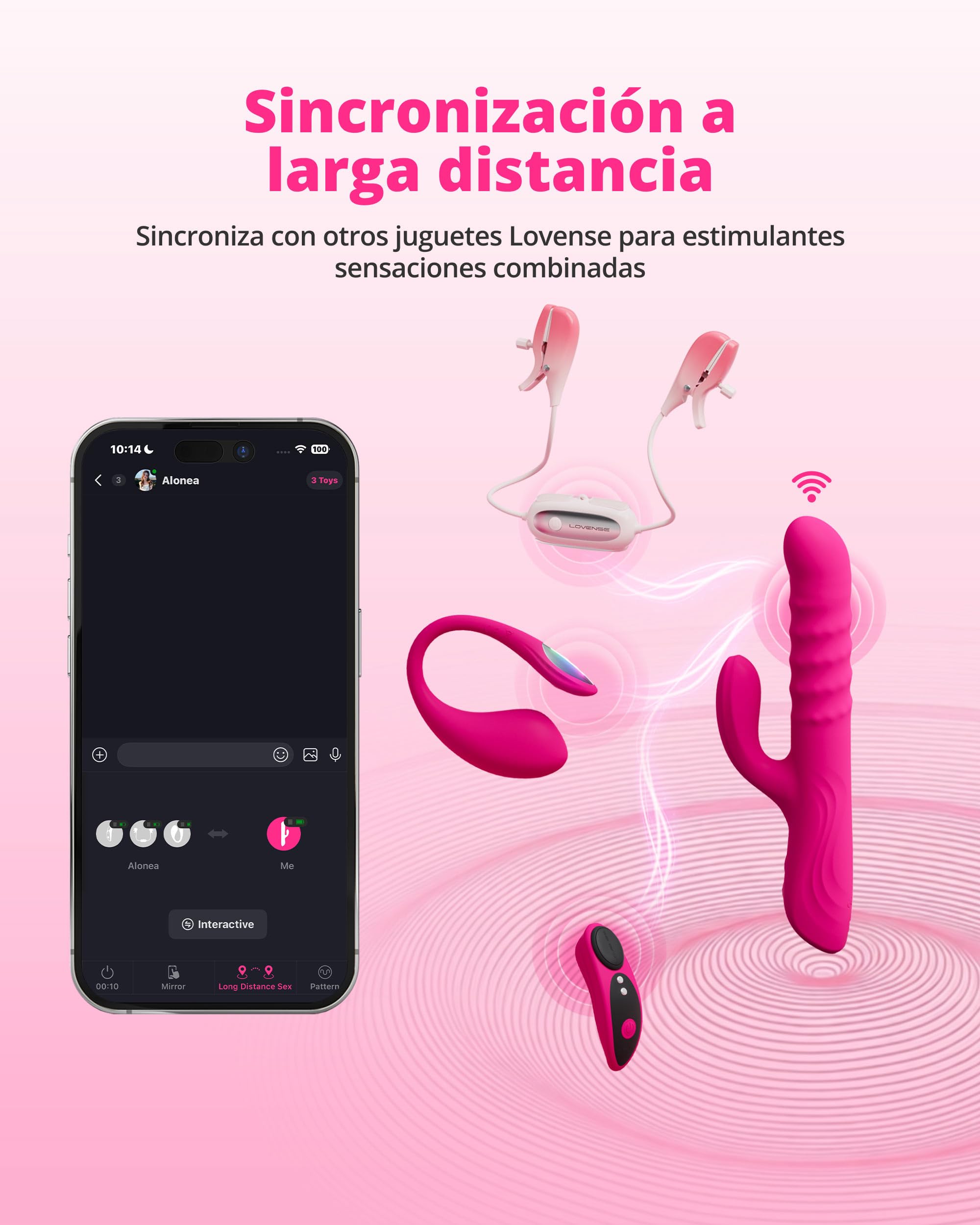 LOVENSE Velvo Vibrador Conejo con Perlas Giratorias, Vibrador Punto G para Mujeres, Estimulador de Clítoris, Vibrador Doble, Control Remoto por App, Juguetes Sexuales para Parejas, IPX7, Rosa