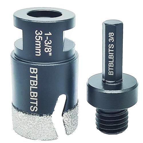 BTBLBITS Broca de núcleo de diamante seco de 1-38 pulgadas (1.378 in) con rosca de 58-11 más adaptador de vástago hexagonal de 38 pulgadas, sierra disponible en Yaxa Colombia