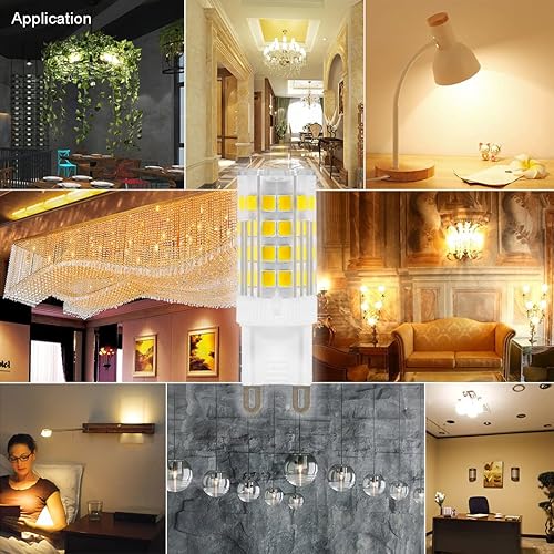 Miniatura 7 de Lámpara LED G9 de 3,5 W, 350 lúmenes, AC120 V, luz diurna 6500 K, no regulable, equivalente a halógeno T4 G9 de 40 W, iluminación de araña G9 con