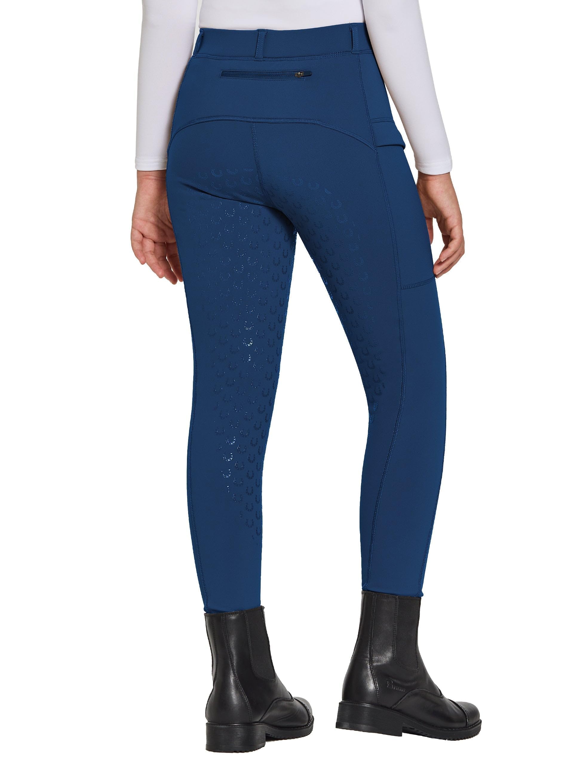 FitsT4 Sports Pantalones de equitación de invierno para niñas, con forro polar, pantalones ecuestres con bolsillos