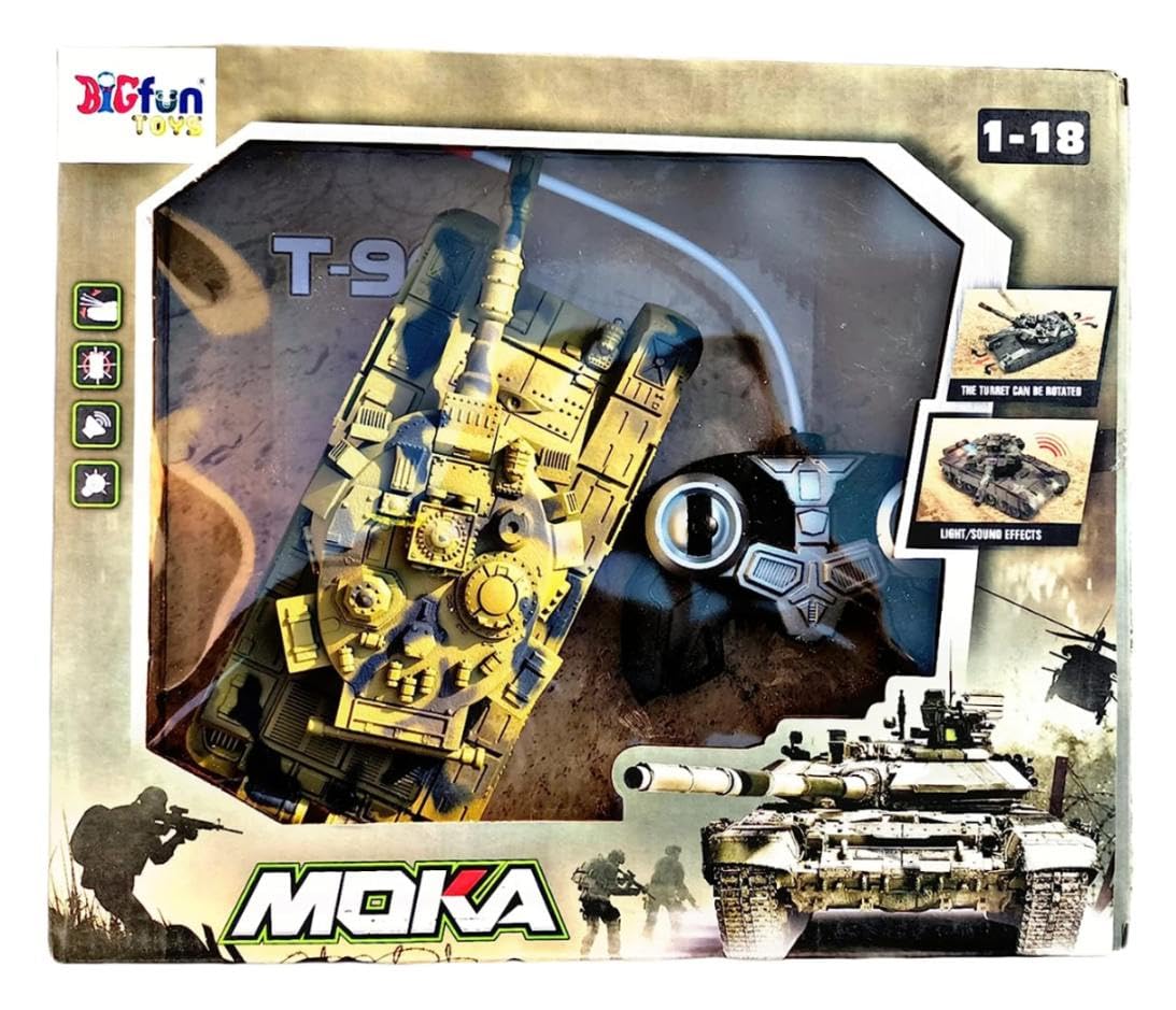 Moka Tank T90 Remote Control Army Tank Turret 360 Degree Rotation