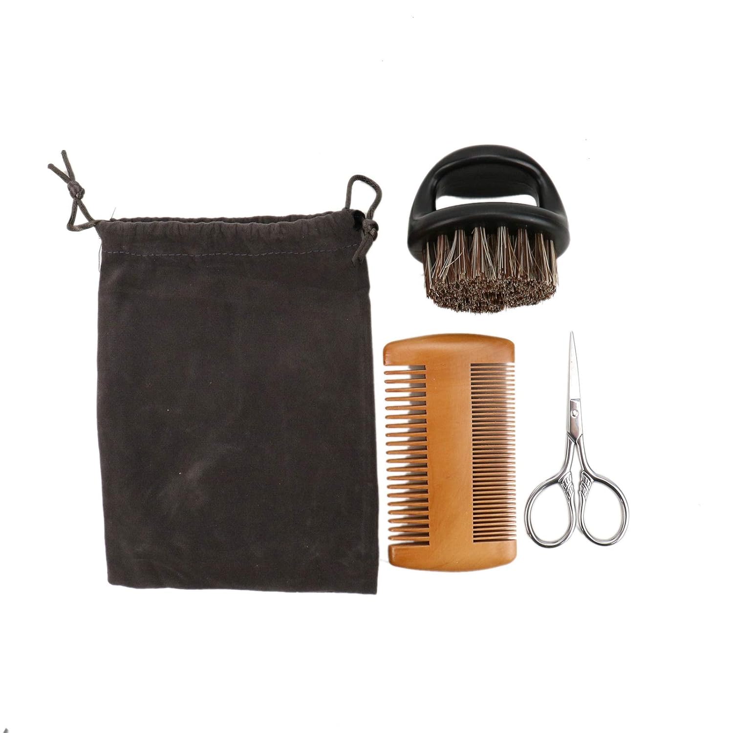 Wssrogy Beard Grooming Kit Beard Brush Comb Scissors Trimming Grooming