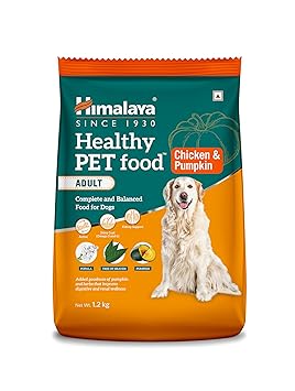 Himalaya Healthy Pet Food | Chicken & Pumpkin Flavor | For Healthy Appetite & Shiny coat | 100% Complete & Balanced Food for Adult Dogs | 1.2 kg Pack - image, photos