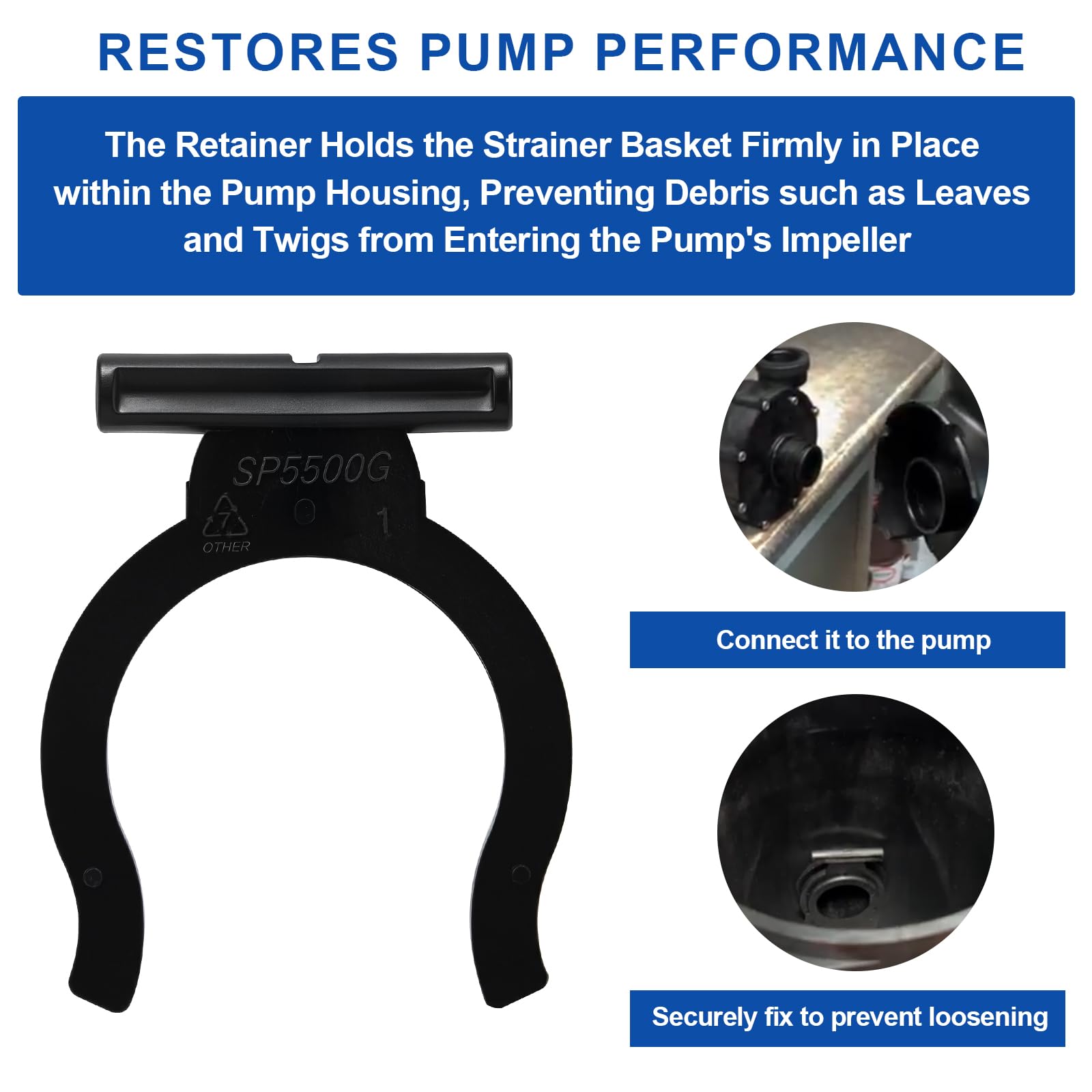 Hayward Strainer Basket Retainer & C-Clip Replacement SPX5500G (2-Pack) – Fits SP1591, SP1592, SP1593 & More - View #8