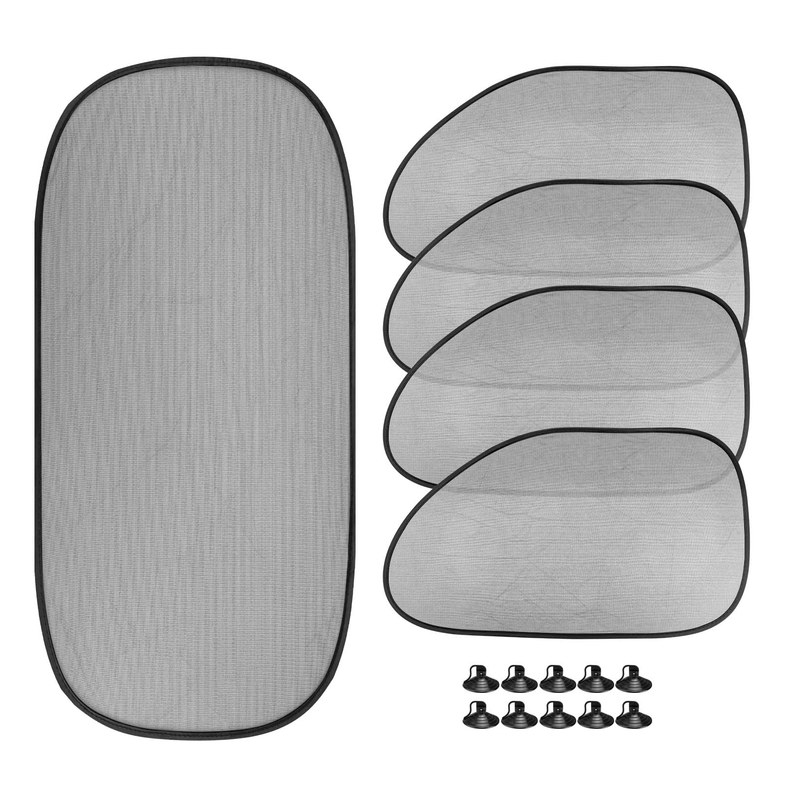 Parasol Ventana Coche, LNSYSNS 5 Piezas Protector Ventana Coche, Parasol Coche Bebecon 10 Ventosas, 1 Pieza Parasol Ventanas Traseras Coche, para Apagón de Ventana de Coche