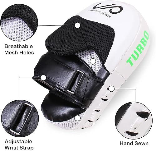 Miniatura 2 de JP - Juego de almohadillas y guantes de boxeo Maya Hide de cuero Kara con gancho y Jab curvados con guantes de boxeo para MMA, Muay Thai, Kickboxing