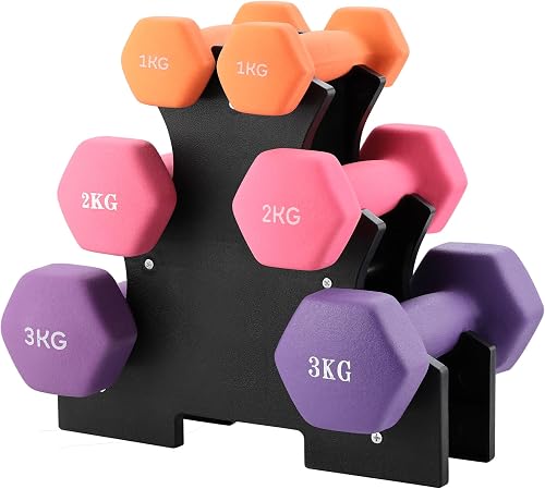 Haltères Néoprène 9/12KG avec Support TEENO