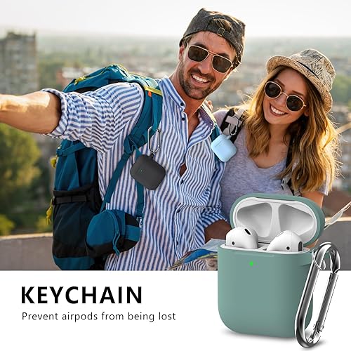 Miniatura 6 de Funda para Airpods 2 y 1 con kit de limpieza, funda protectora de silicona suave para Apple AirPods de 21 generación con llavero, funda de AirPod a