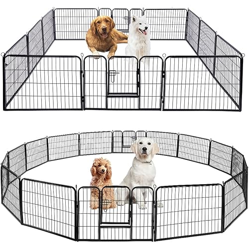 VIVOHOME Heavy Duty Foldable Metal Indoor Outdoor Exercise Pet Fence Barrier Playpen Kennel for Dogs Cats