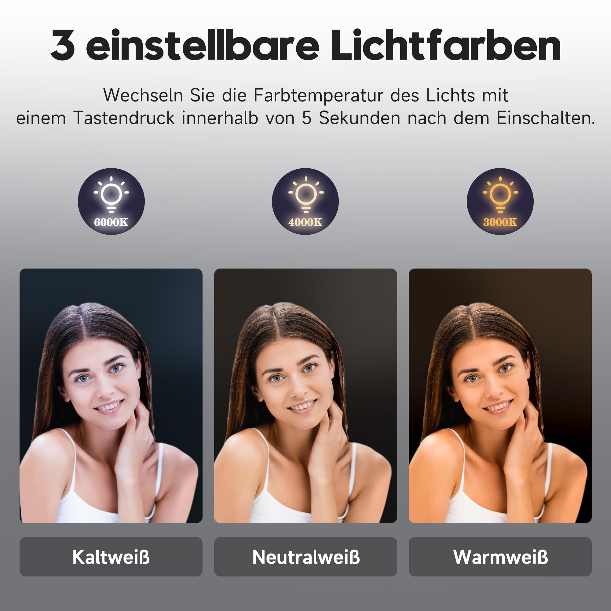 GIMBELEN Badkamerspiegel met ledverlichting, wandspiegel met GIMBELEN Badkamerspiegel met ledverlichting, wandspiegel met