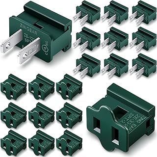 Flutesan 20 Pieces Vampire Plugs Female and Male Slip Plug Electrical Lighting Adapter Green Zip Inline Adapter for Xmas Holiday Party (SPT-2)
