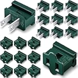 Flutesan 20 Pieces Vampire Plugs Female and Male Slip Plug Electrical Lighting Adapter Green Zip Inline Adapter for Xmas Holiday Party (SPT-2)