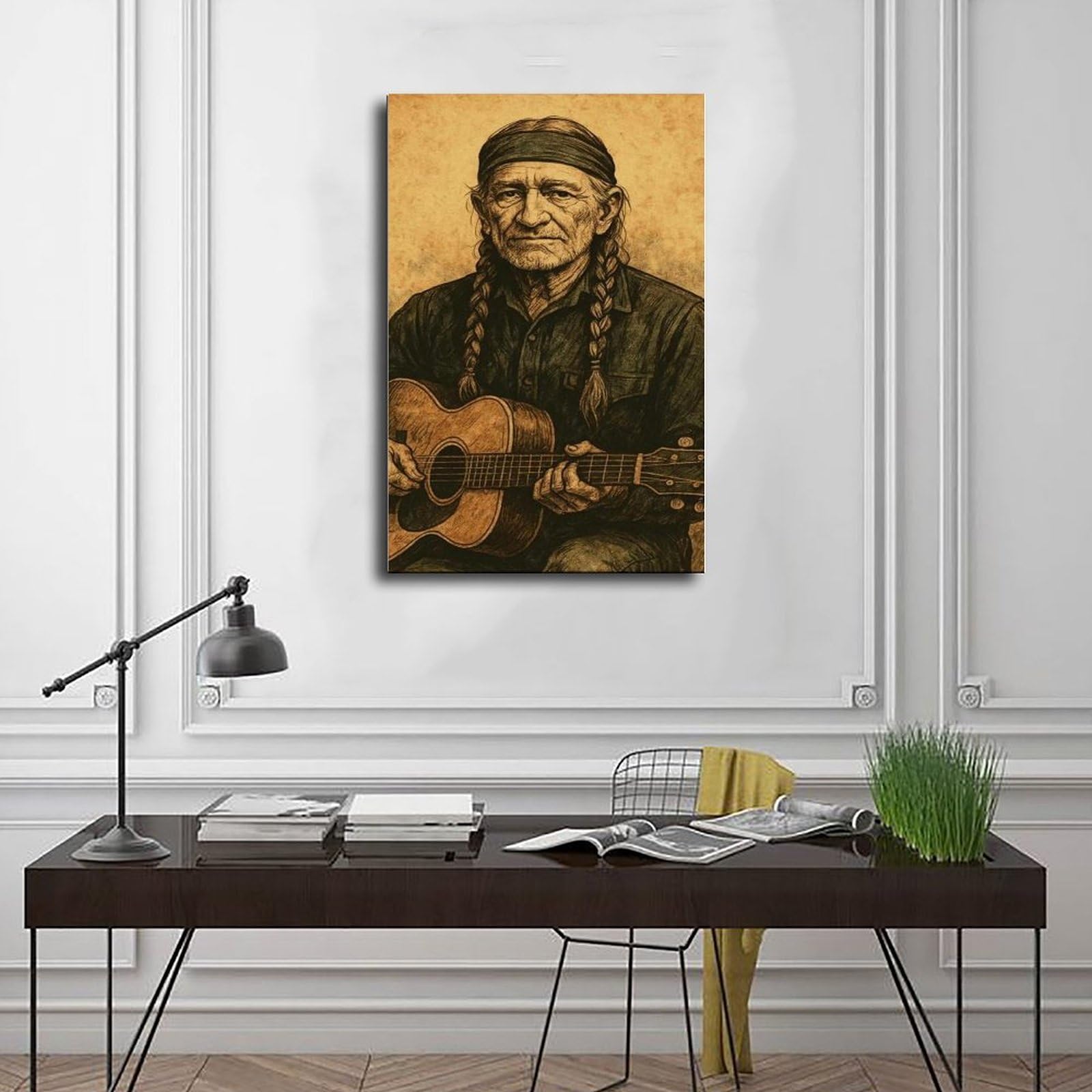 Poster artistico retrò con musica country su tela, decorazione per camera da letto, ufficio, camera da letto, regalo, 40 x 60 cm